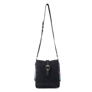 Myra Yellowstone Stonecrest Suede Leather Concealed Carry Bag in Charcoal Black, Myra USA - A Blissfully Beautiful Boutique