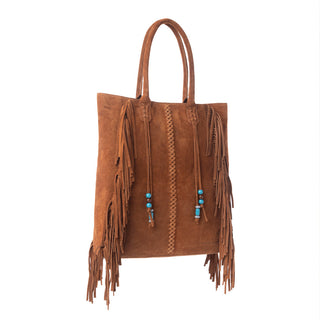 Myra Yellowstone Desert Creek Fringed Suede Leather Concealed Carry Bag in Sand Brown, Myra USA - A Blissfully Beautiful Boutique