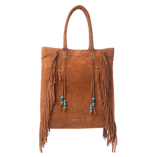Myra Yellowstone Desert Creek Fringed Suede Leather Concealed Carry Bag in Sand Brown, Myra USA - A Blissfully Beautiful Boutique