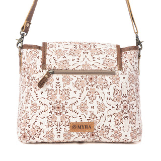 Myra Oakline Cotton & Leather Shoulder Bag in Mocha Beige, Myra USA - A Blissfully Beautiful Boutique