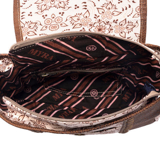 Myra Oakline Cotton & Leather Shoulder Bag in Mocha Beige, Myra USA - A Blissfully Beautiful Boutique