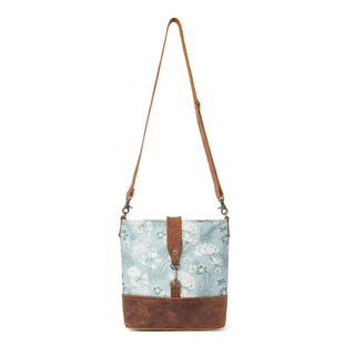 Myra Sagefield Cotton & Leather Shoulder Bag in Mint Brown, Myra USA - A Blissfully Beautiful Boutique