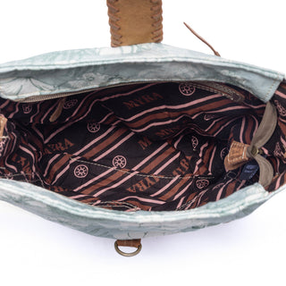 Myra Sagefield Cotton & Leather Shoulder Bag in Mint Brown, Myra USA - A Blissfully Beautiful Boutique
