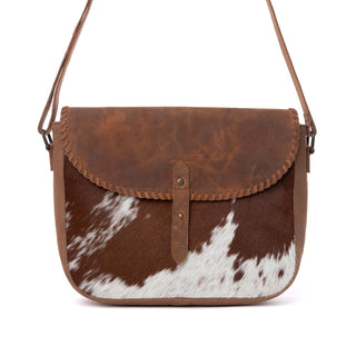 Myra Honey Field Hairon Leather Messenger Bag in Sable Mist, Myra USA - A Blissfully Beautiful Boutique
