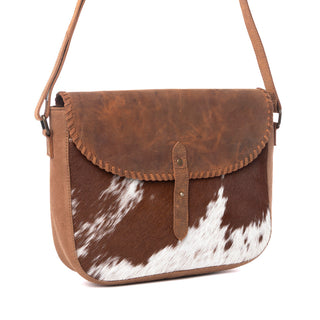 Myra Honey Field Hairon Leather Messenger Bag in Sable Mist, Myra USA - A Blissfully Beautiful Boutique