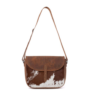 Myra Honey Field Hairon Leather Messenger Bag in Sable Mist, Myra USA - A Blissfully Beautiful Boutique