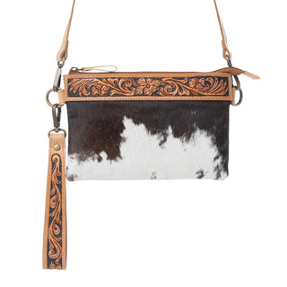 Myra Stone Barrow Hairon Leather Bag in Ochre Frost, Myra USA - A Blissfully Beautiful Boutique