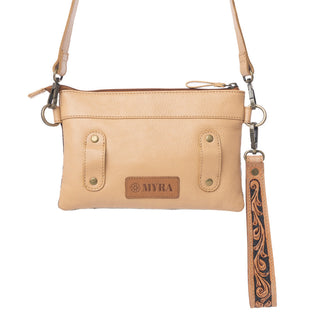 Myra Stone Barrow Hairon Leather Bag in Ochre Frost, Myra USA - A Blissfully Beautiful Boutique