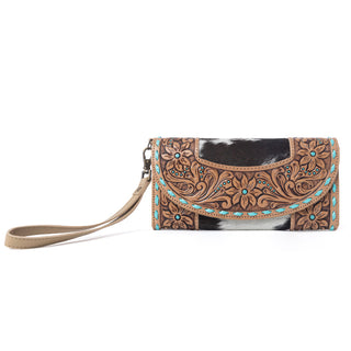 Myra Stoneflower Hairon Leather Women's Wallet in Onyx Pearl, Myra USA - A Blissfully Beautiful Boutique