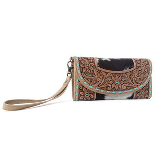 Myra Stoneflower Hairon Leather Women's Wallet in Onyx Pearl, Myra USA - A Blissfully Beautiful Boutique