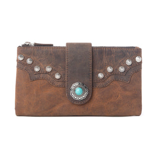 Myra Iron Hill Concho Leather Women’s Wallet in Ochre Veil, Myra USA - A Blissfully Beautiful Boutique