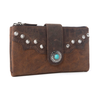 Myra Iron Hill Concho Leather Women’s Wallet in Ochre Veil, Myra USA - A Blissfully Beautiful Boutique