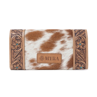 Myra Fern Pass Handtooled Hairon Leather Women’s Wallet in Warm Caramel, Myra USA - A Blissfully Beautiful Boutique