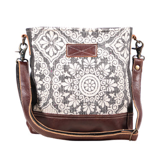 Myra Freaky Leather Shoulder Bag - Tribal Floral Print with Leather Trim for Everyday Bohemian Chic, Myra USA - A Blissfully Beautiful Boutique