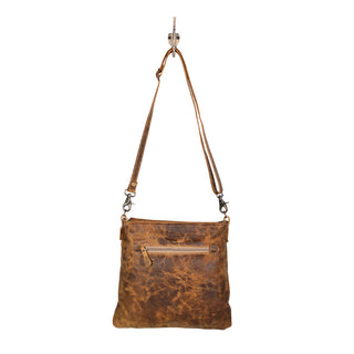 Myra Beast Leather Messenger Bag for Women Distressed Brown Full-Grain Leather with Adjustable Strap and Front Pocket, Myra USA - A Blissfully Beautiful Boutique