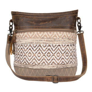 Myra Blending Taste Aztec Print Shoulder Bag for Women Brown Suede Leather, Adjustable Strap, Rustic Daily Carry, Myra USA - A Blissfully Beautiful Boutique