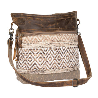 Myra Blending Taste Aztec Print Shoulder Bag for Women Brown Suede Leather, Adjustable Strap, Rustic Daily Carry, Myra USA - A Blissfully Beautiful Boutique