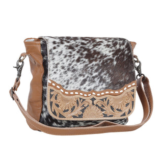 Myra Mangnifique Hairon Leather Crossbody Bag – Handtooled Flap, Concealed Carry Pocket & Adjustable Strap, Myra USA - A Blissfully Beautiful Boutique
