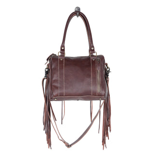 Myra Maia Hairon Leather Concealed Carry Bag for Women – Tooled Leather Panels, Fringed Sides, Dual Straps for Easy Carry, Myra USA - A Blissfully Beautiful Boutique