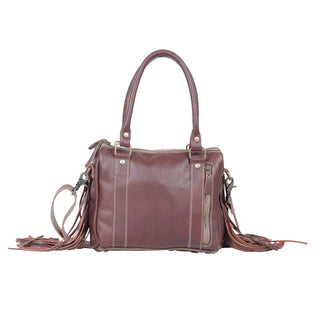 Myra Maia Hairon Leather Concealed Carry Bag for Women – Tooled Leather Panels, Fringed Sides, Dual Straps for Easy Carry, Myra USA - A Blissfully Beautiful Boutique