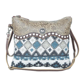 Myra Tincture Embossed Leather Crossbody Bag for Women Aztec Pattern, Adjustable Strap for Rodeo Style, Myra USA - A Blissfully Beautiful Boutique