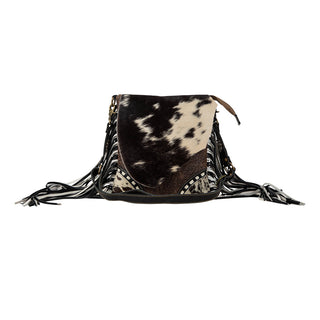 Myra Corral Tempo Leather Concealed Carry Sling  - Fringed Hairon Crossbody Bag with Adjustable Strap for Rugged Touch, Myra USA - A Blissfully Beautiful Boutique