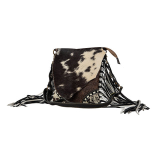 Myra Corral Tempo Leather Concealed Carry Sling  - Fringed Hairon Crossbody Bag with Adjustable Strap for Rugged Touch, Myra USA - A Blissfully Beautiful Boutique