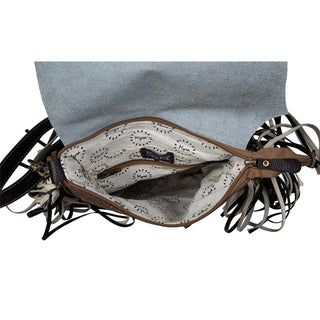 Myra Corral Tempo Leather Concealed Carry Sling  - Fringed Hairon Crossbody Bag with Adjustable Strap for Rugged Touch, Myra USA - A Blissfully Beautiful Boutique