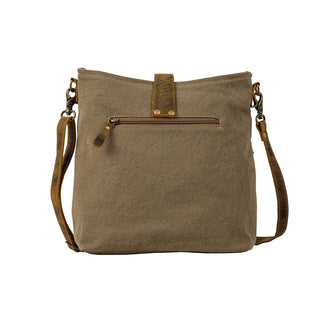 Myra Sand Weaver Shoulder Bag for Women â€“ Rustic Brown Leather, Jacquard Geometric Print, Turquoise Stone Snap for Ranch Chic, Myra USA - A Blissfully Beautiful Boutique