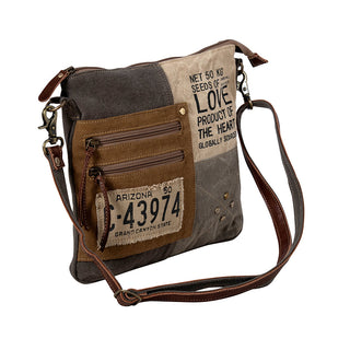 Myra Seeds of Love Crossbody Bag - Vintage Patch Leather Shoulder Bag with Zippered Pockets for Western Style, Myra USA - A Blissfully Beautiful Boutique