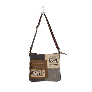 Myra Seeds of Love Crossbody Bag - Vintage Patch Leather Shoulder Bag with Zippered Pockets for Western Style, Myra USA - A Blissfully Beautiful Boutique