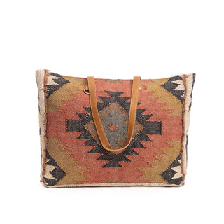 Myra Kaliko Hill Canvas Weekender Bag for Women Handwoven Boho Print with Dual Shoulder Handles, Myra USA - A Blissfully Beautiful Boutique