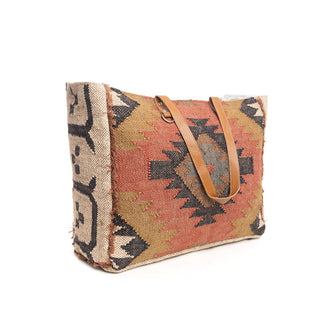Myra Kaliko Hill Canvas Weekender Bag for Women Handwoven Boho Print with Dual Shoulder Handles, Myra USA - A Blissfully Beautiful Boutique