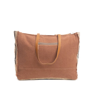 Myra Kaliko Hill Canvas Weekender Bag for Women Handwoven Boho Print with Dual Shoulder Handles, Myra USA - A Blissfully Beautiful Boutique