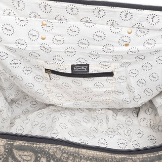Myra Carmela Printed Canvas Weekender Bag â€“ Leather Handles with Buckle Strap, Spacious Travel Tote for Western Getaways, Myra USA - A Blissfully Beautiful Boutique