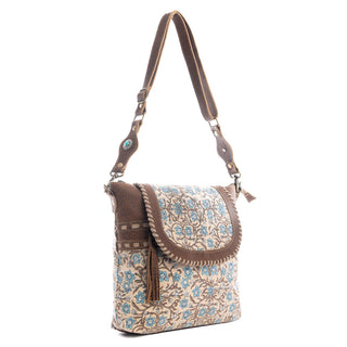 Myra San Ysidro Falls Paisley Print Shoulder Bag for Women – Leather Straps with Turquoise Stud Detailing for Carnival Adventures, Myra USA - A Blissfully Beautiful Boutique