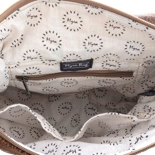 Myra San Ysidro Falls Paisley Print Shoulder Bag for Women – Leather Straps with Turquoise Stud Detailing for Carnival Adventures, Myra USA - A Blissfully Beautiful Boutique