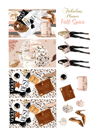 Fall Spice Stickers Kit - 4 Sheets