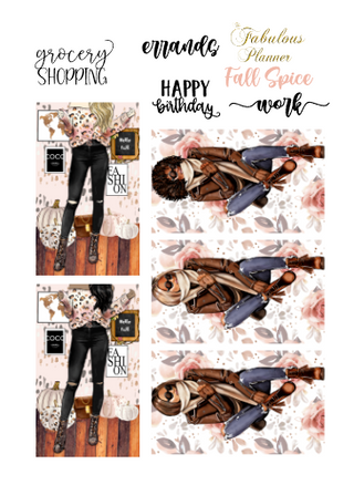Fall Spice Stickers Kit - 4 Sheets