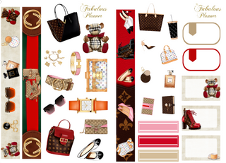 Luxe Designer Handbags and Shoes Matte Stickers Kit, The Fabulous Planner - A Blissfully Beautiful Boutique