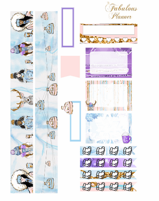 3 Sheets Ice Ice Baby Winter Stickers, The Fabulous Planner - A Blissfully Beautiful Boutique