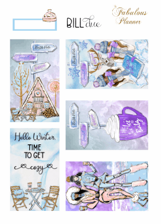 3 Sheets Ice Ice Baby Winter Stickers, The Fabulous Planner - A Blissfully Beautiful Boutique