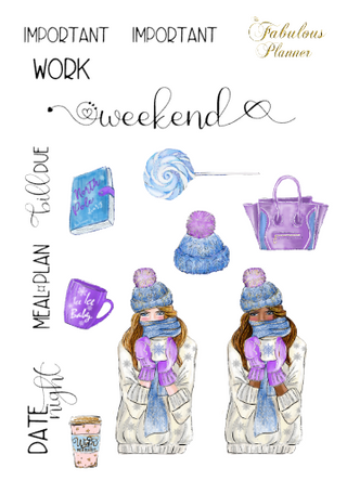 3 Sheets Ice Ice Baby Winter Stickers, The Fabulous Planner - A Blissfully Beautiful Boutique