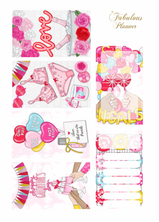 3 Sheets Galentines Day Stickers, The Fabulous Planner - A Blissfully Beautiful Boutique