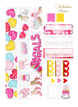 3 Sheets Galentines Day Stickers, The Fabulous Planner - A Blissfully Beautiful Boutique