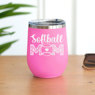 Softball Mom 12oz Insulated Wine Tumbler