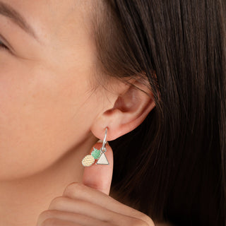 Tropical Enamel Charm Hoop Earrings