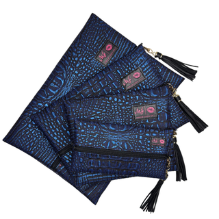 Ice Gator Indigo, Makeup Junkie Bags - A Blissfully Beautiful Boutique