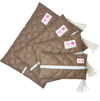 Quilted Mocha, Makeup Junkie Bags - A Blissfully Beautiful Boutique