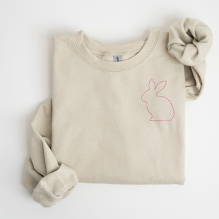 Stitched Bunny Left Chest Embroidered Sweatshirt | QUICK SHIP, Merch Girls - A Blissfully Beautiful Boutique